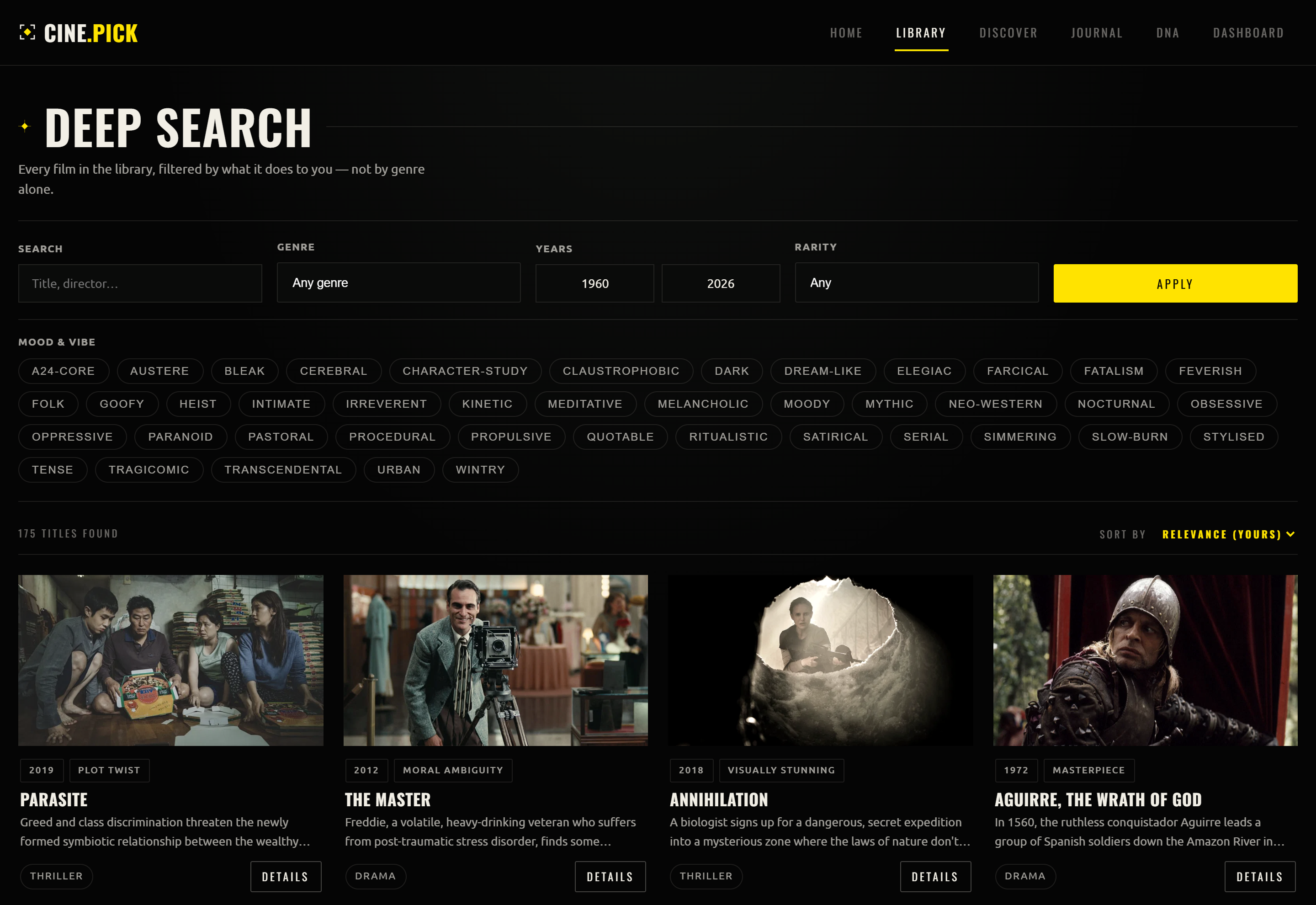 The detailed search offers a more deliberate way to narrow the catalogue.
