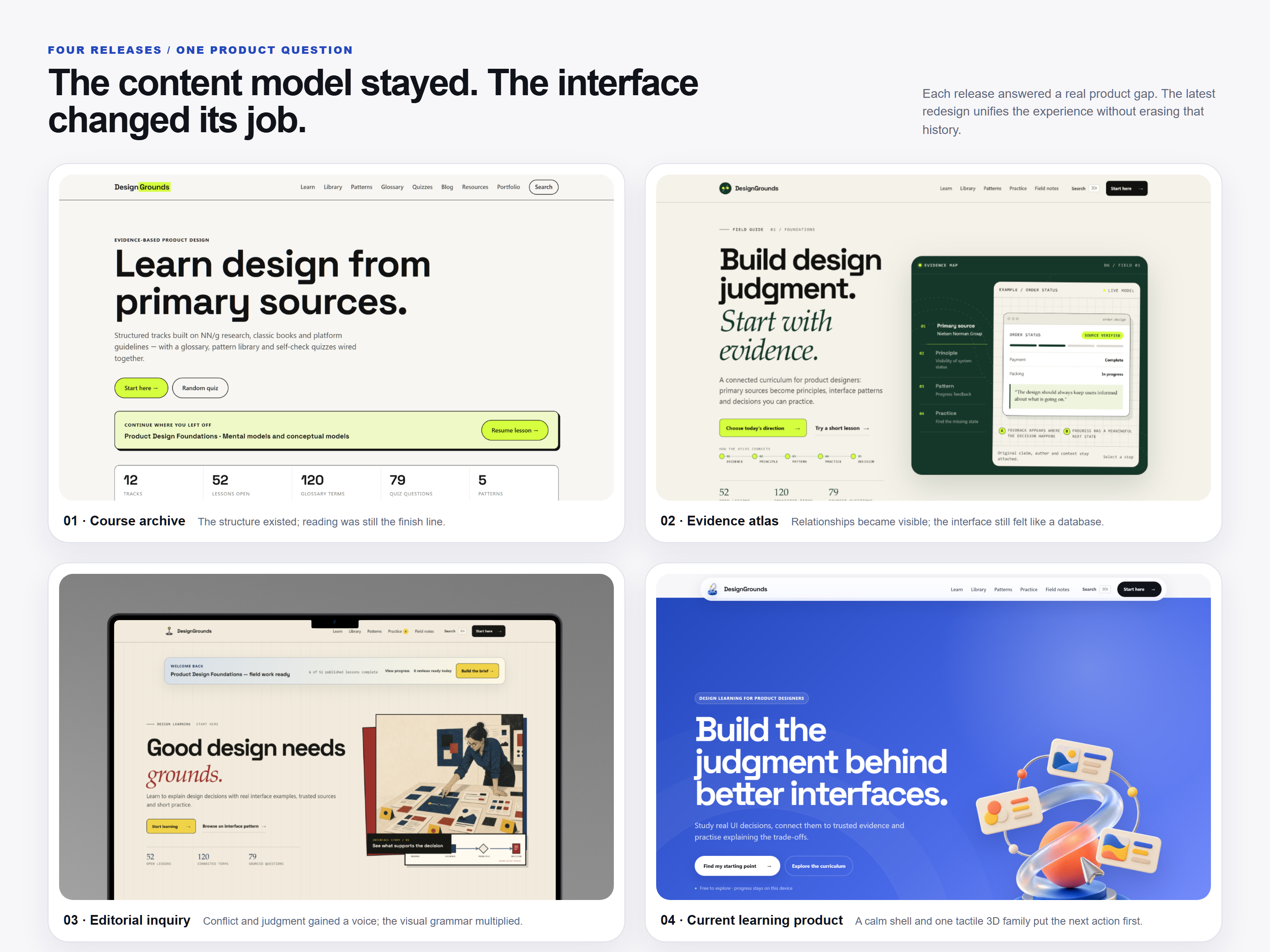 The product evolved from a reference archive toward guided learning.